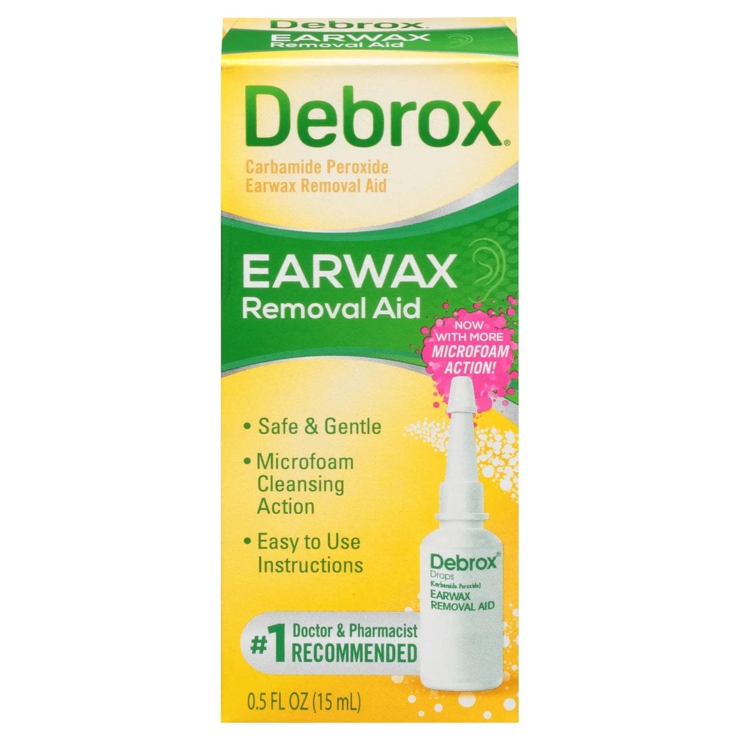Ear Wax Removal Drops, Gentle Microfoam Ear Wax Remover, 0.5 Fl Oz