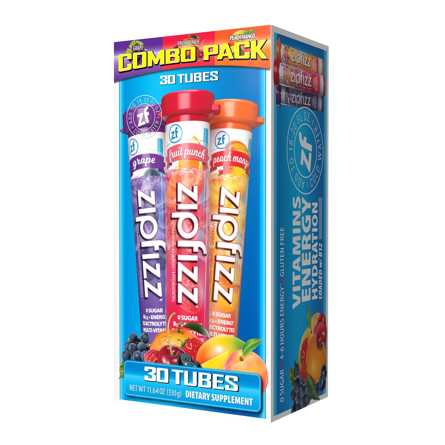 Multi-Vitamin Energy Hydration Drink Mix, Variety Pack, 30 Tubes