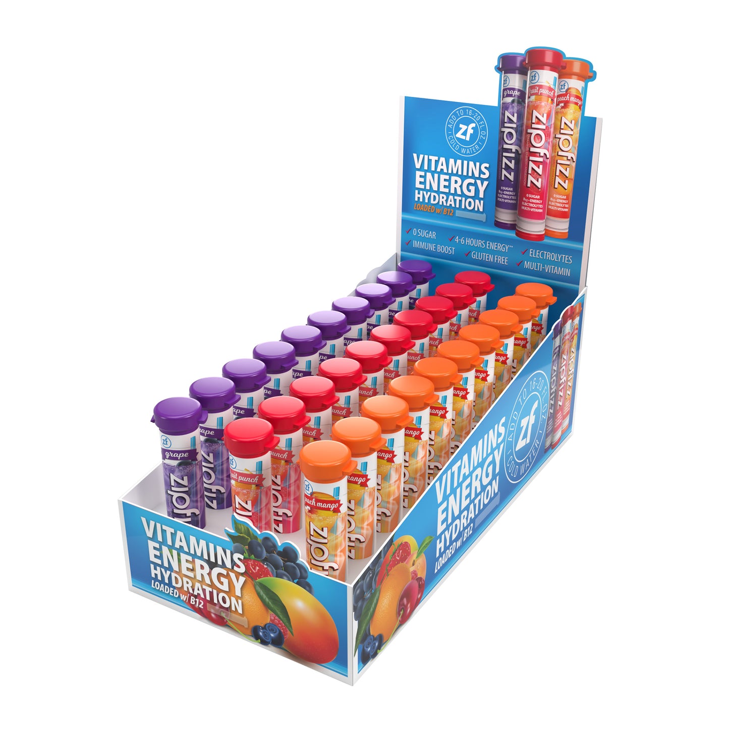 Multi-Vitamin Energy Hydration Drink Mix, Variety Pack, 30 Tubes
