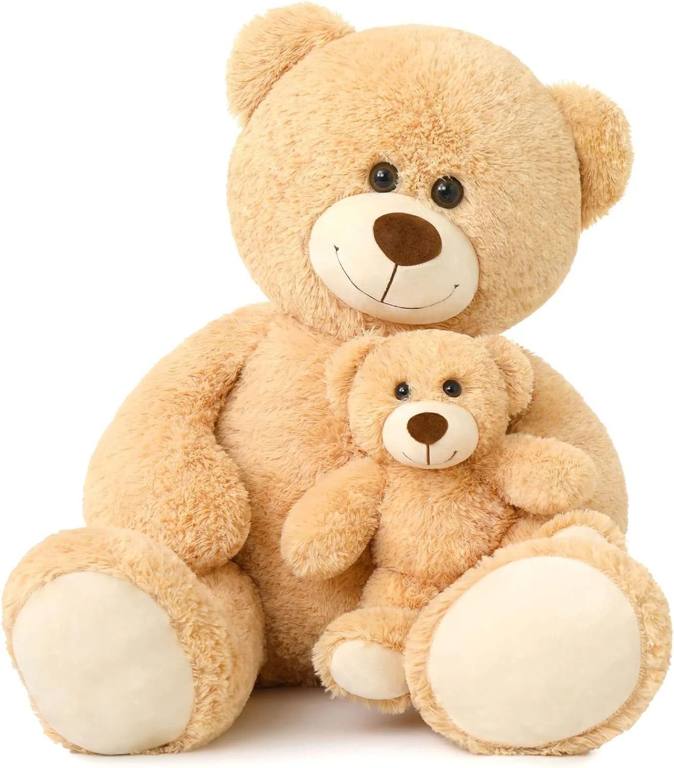 39" giant soft plush brown teddy bear mommy holding baby teddy bear stuffed animal toy