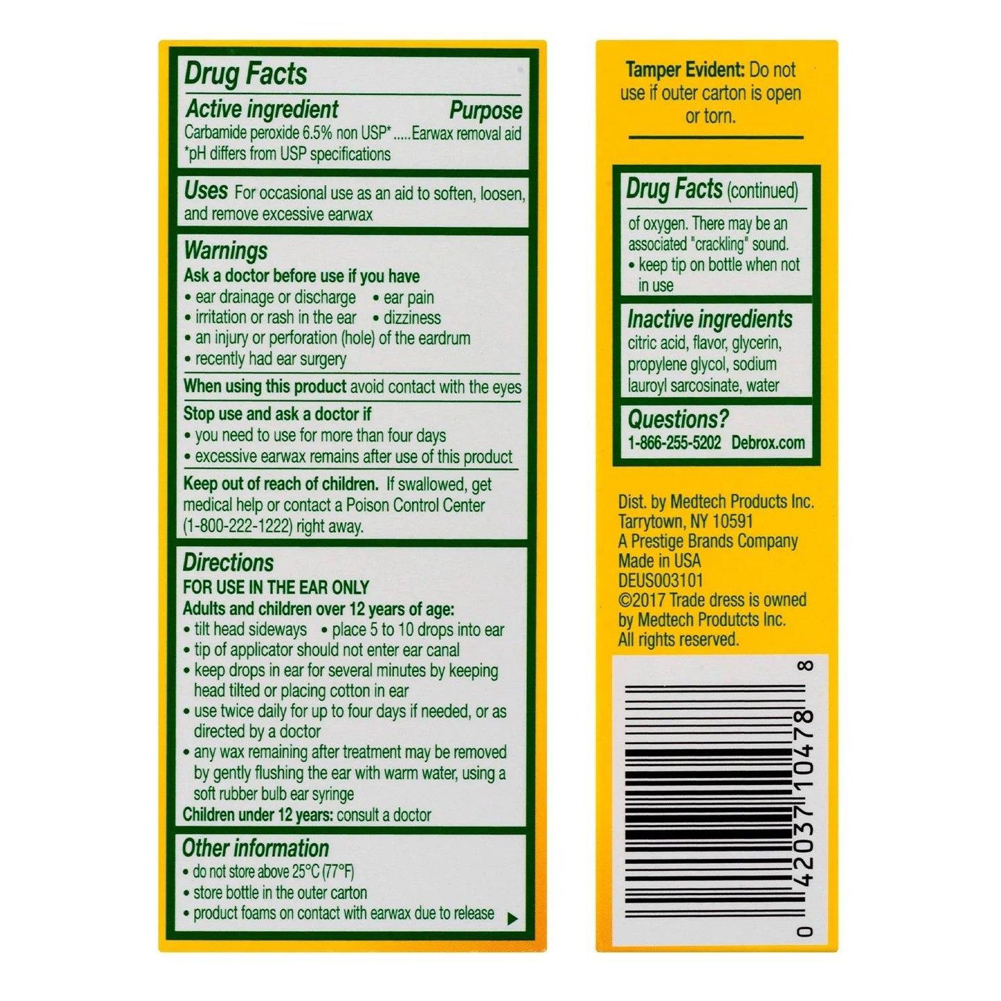 Ear Wax Removal Drops, Gentle Microfoam Ear Wax Remover, 0.5 Fl Oz