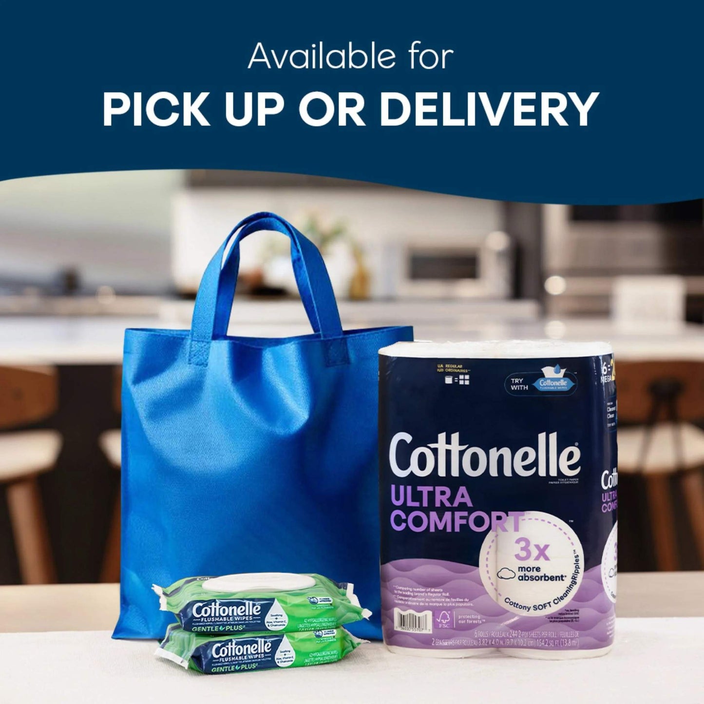 Ultra Comfort Toilet Paper, Soft Toilet Tissue, 12 Mega Rolls
