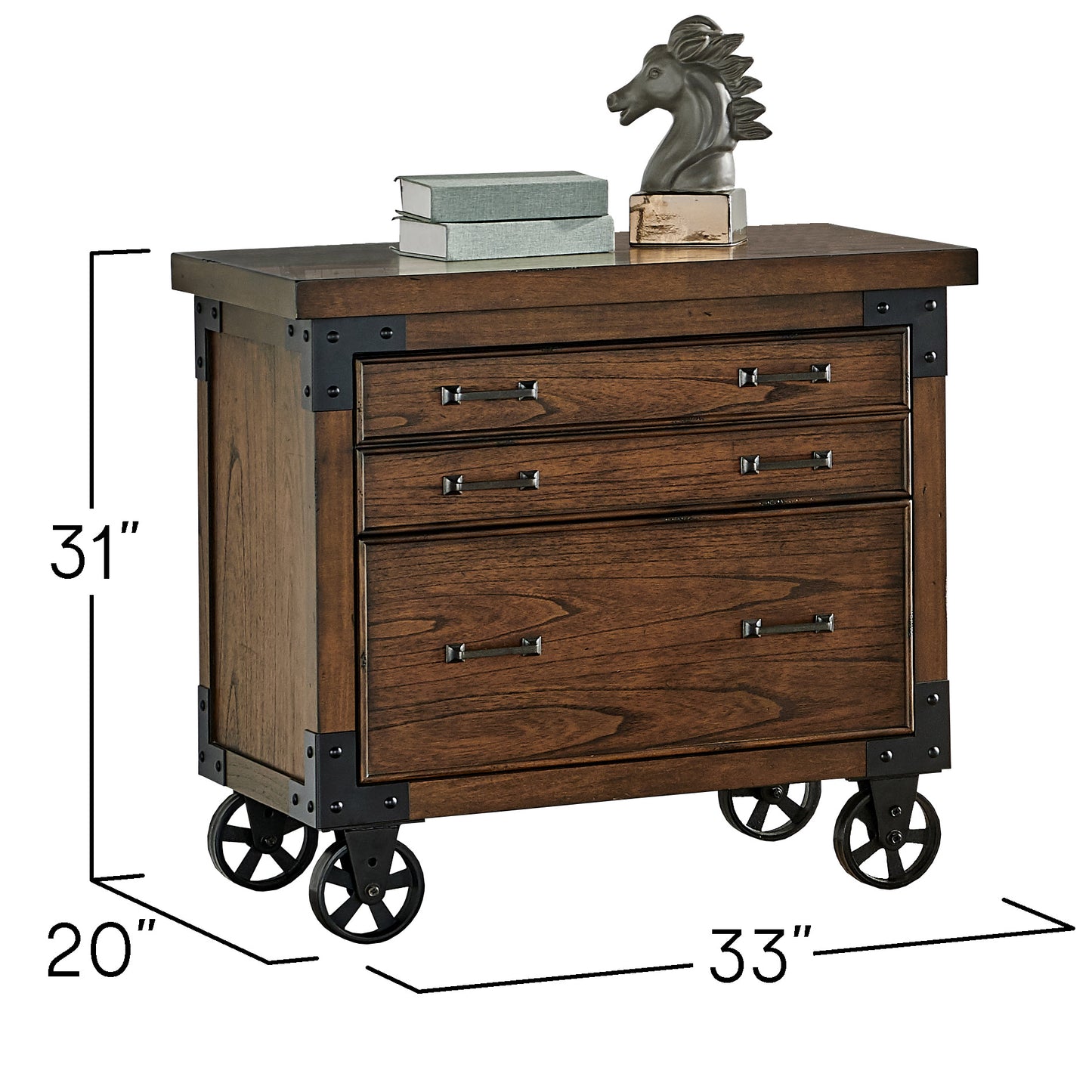Aberdeen 3-Piece Writing Desk, Door Bookcase and File