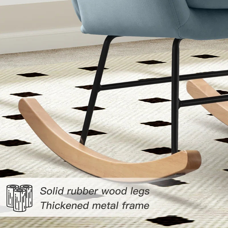 Meno 26''Wide Modern Stylish Upholstered Arms Nursery Rocking Accent Chair