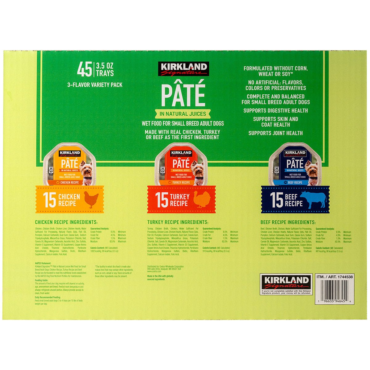 Pate Wet Dog Food Variety Pack, 3.5 Oz, 45-Count