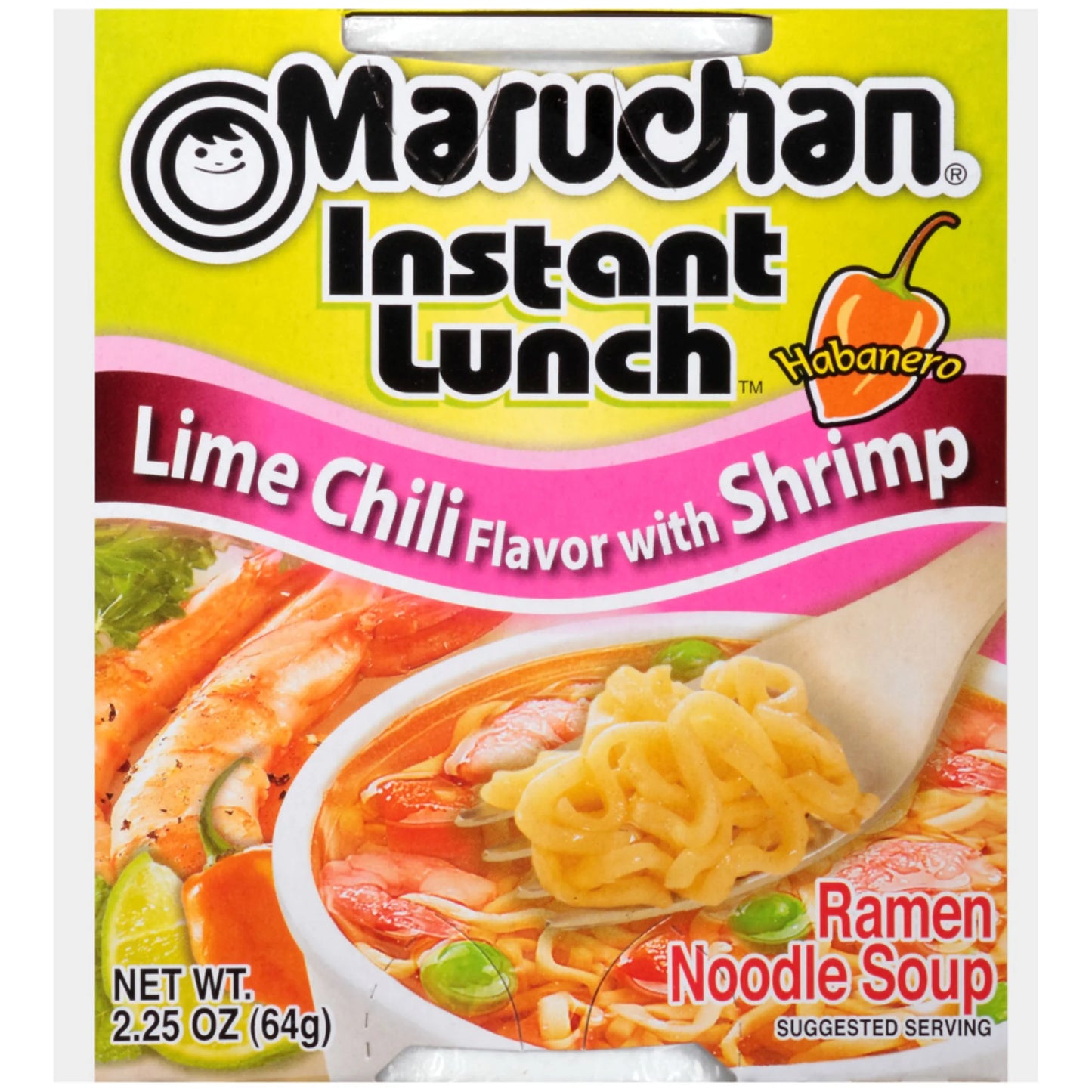 Instant Lunch Lime Chili Flavor with Shrimp Ramen Noodles, 2.25 Oz Shelf Stable Cup