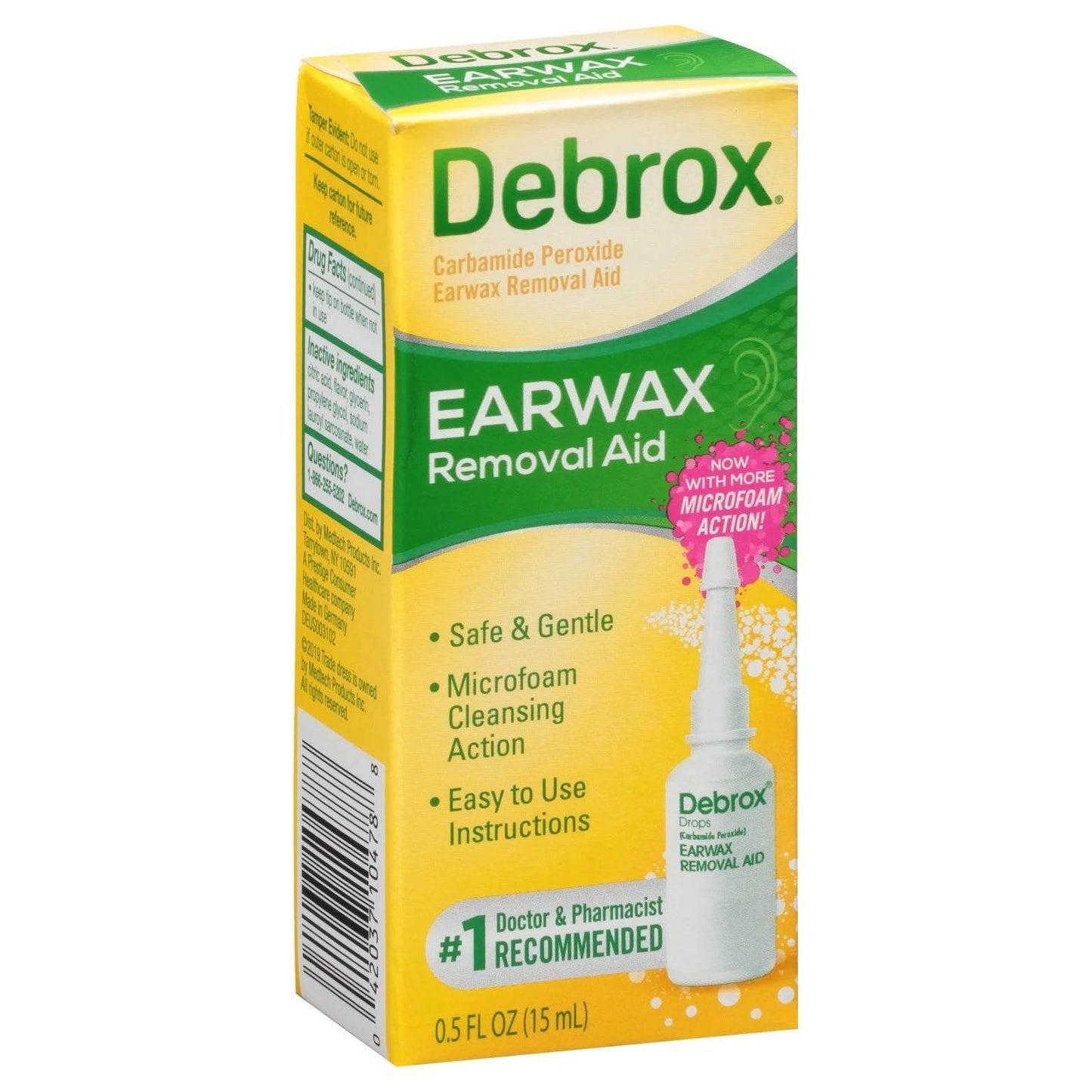 Ear Wax Removal Drops, Gentle Microfoam Ear Wax Remover, 0.5 Fl Oz