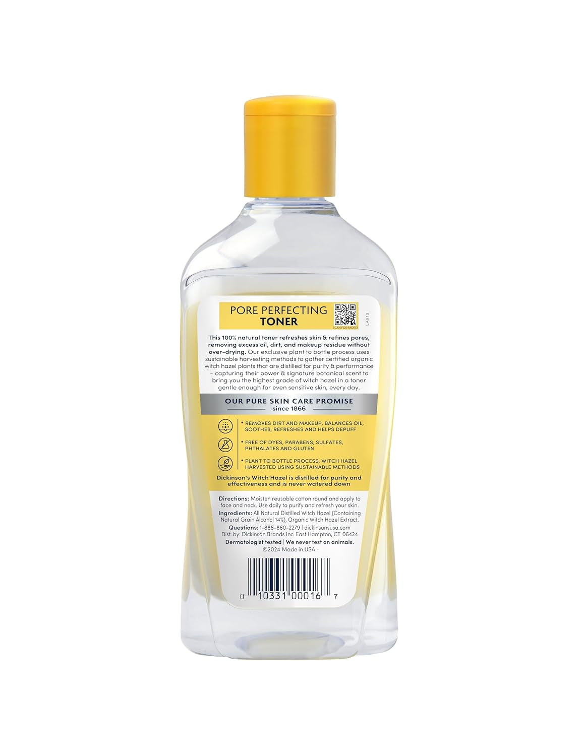 Original Witch Hazel Pore Perfecting Toner, 100% Natural, 16 Ounce Fragrance Free