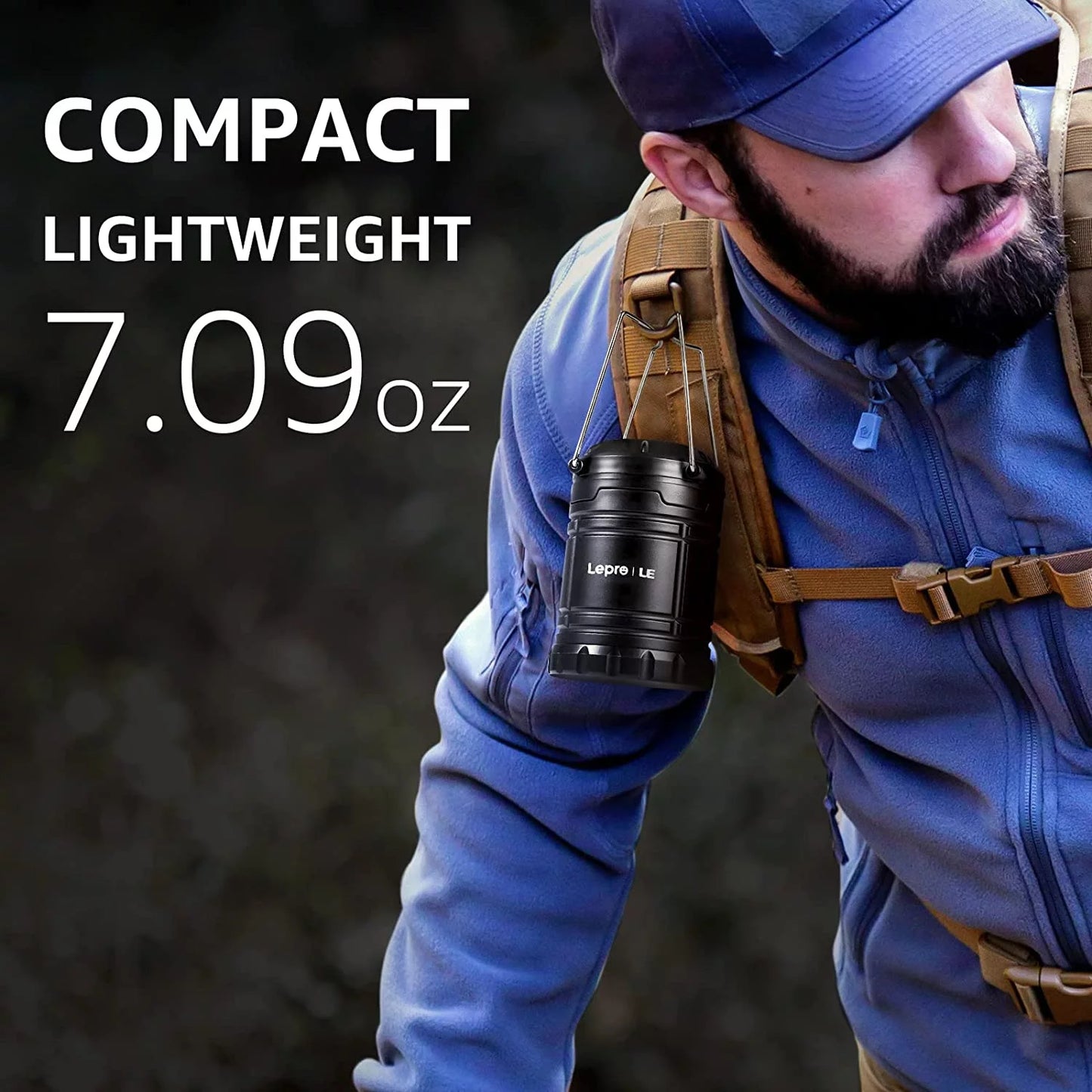 LED Collapsible Camping Lantern 4-Packs, Super Bright, Battery Powered Camping Light, IPX4 Water Resistant, Portable Emergency Lights for Power Outage, Hurricane, Storms
