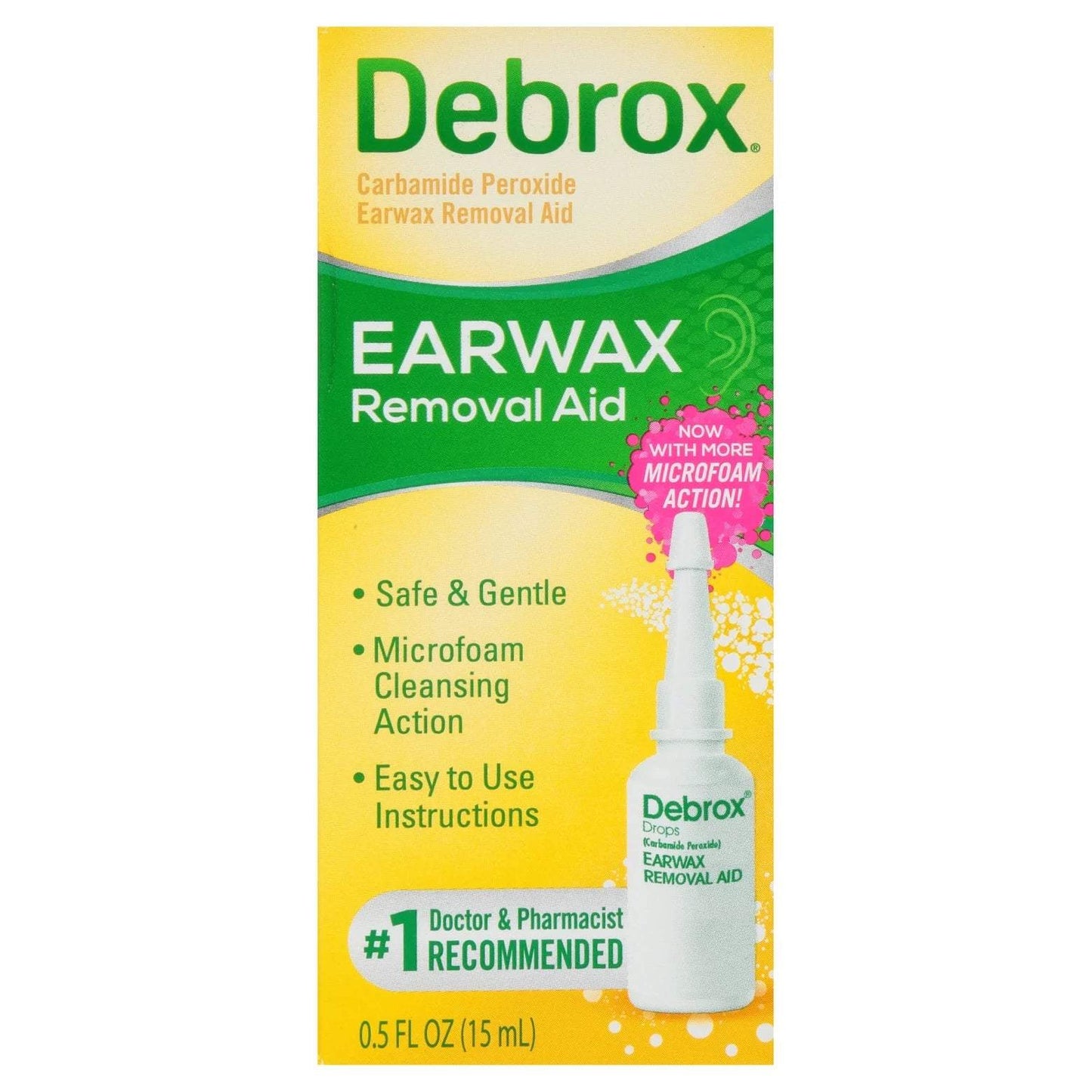 Ear Wax Removal Drops, Gentle Microfoam Ear Wax Remover, 0.5 Fl Oz