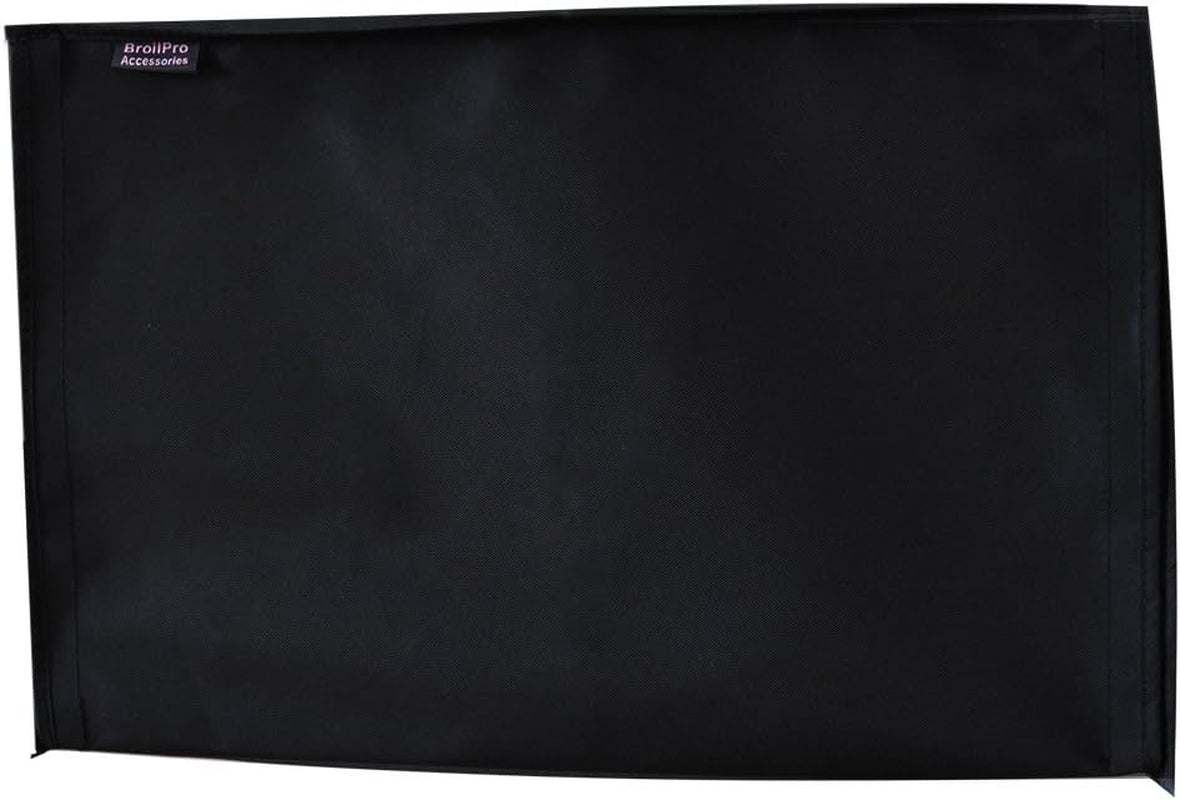 Outdoor 40"-43" TV set cover in black, waterproof and scratch resistant with Velcro closures and remote pocket.