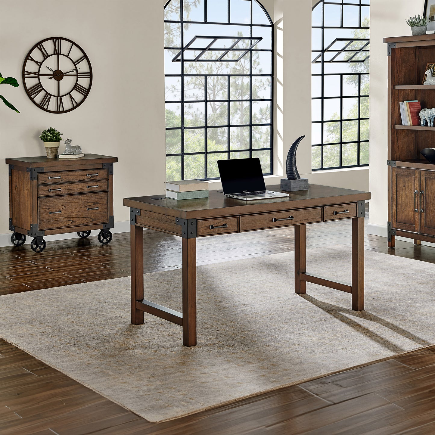 Aberdeen 3-Piece Writing Desk, Door Bookcase and File