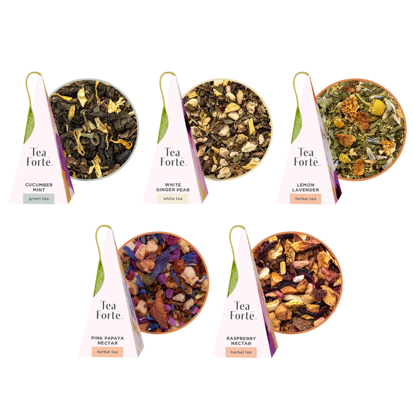 Mariposa Tea Bundle with 20 Pyramid Infusers, 2 Café Cups and 2 Tea Trays