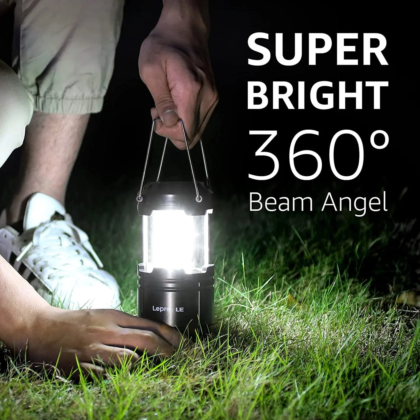 LED Collapsible Camping Lantern 4-Packs, Super Bright, Battery Powered Camping Light, IPX4 Water Resistant, Portable Emergency Lights for Power Outage, Hurricane, Storms