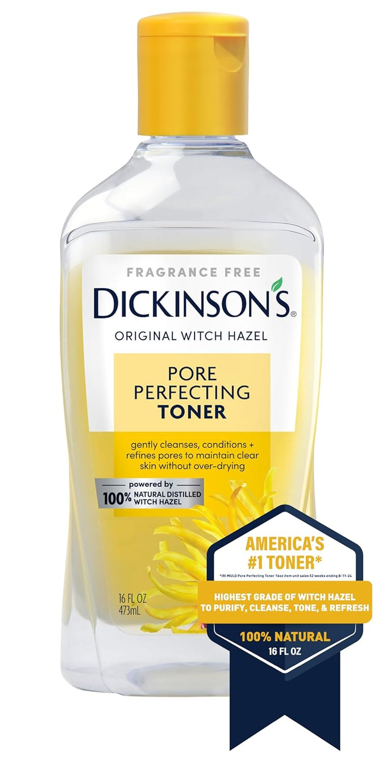 Original Witch Hazel Pore Perfecting Toner, 100% Natural, 16 Ounce Fragrance Free