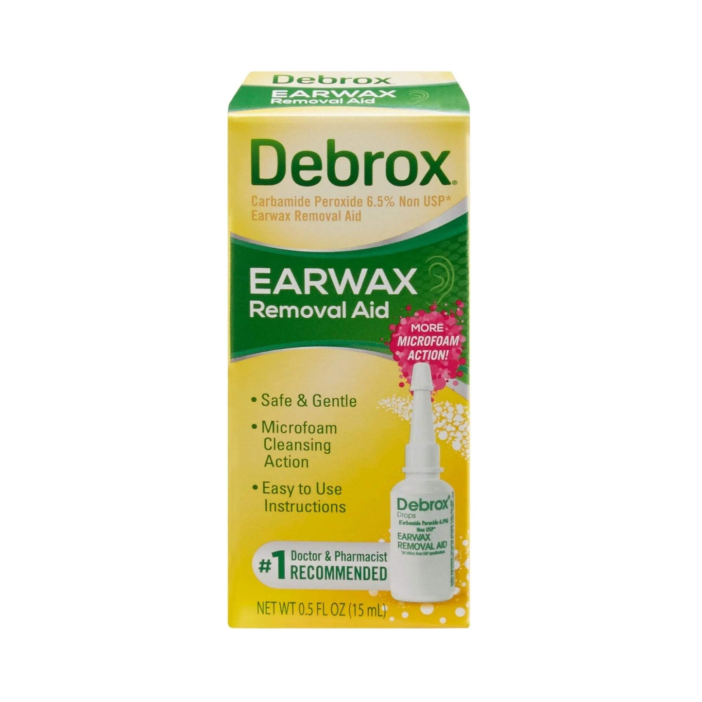 Ear Wax Removal Drops, Gentle Microfoam Ear Wax Remover, 0.5 Fl Oz