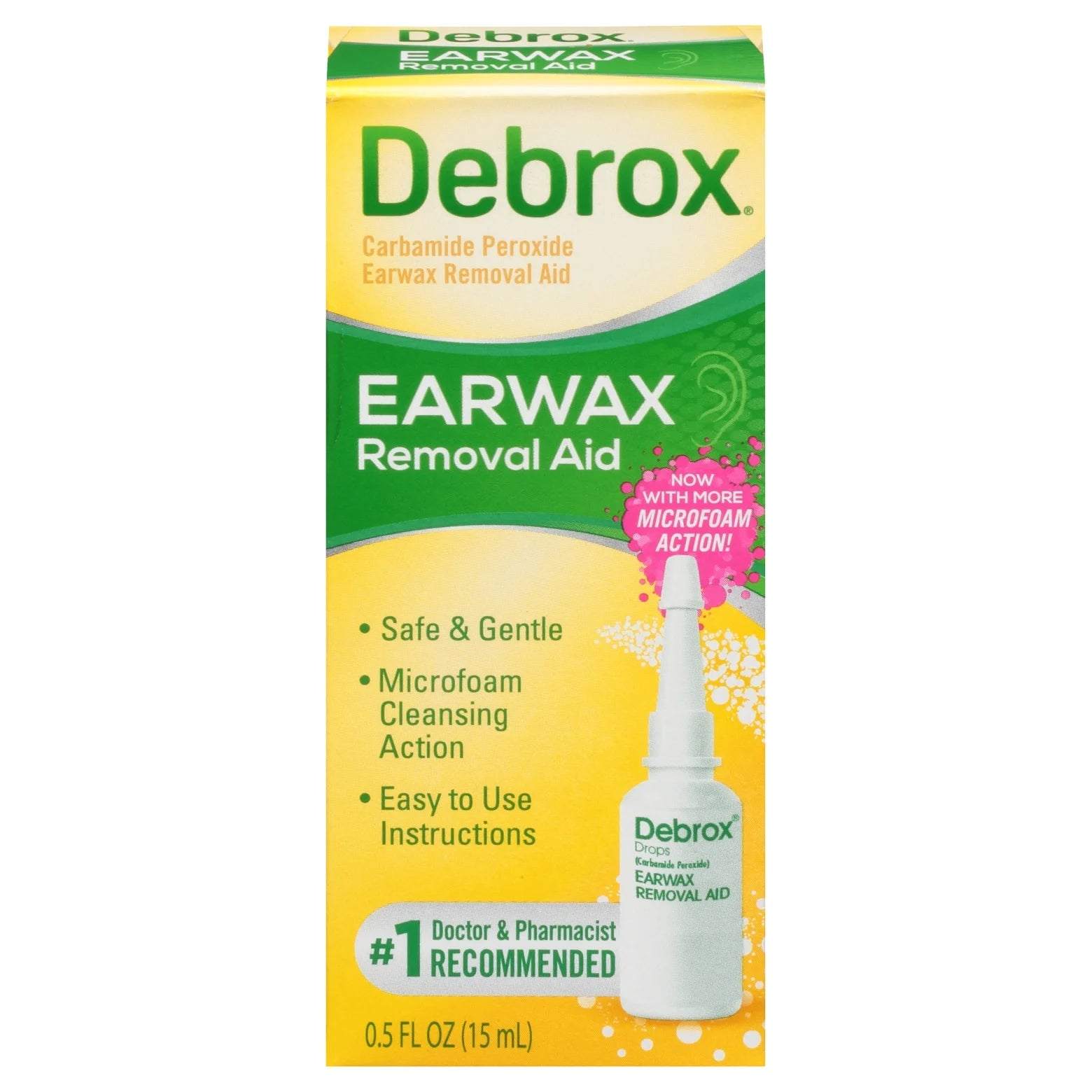 Ear Wax Removal Drops, Gentle Microfoam Ear Wax Remover, 0.5 Fl Oz