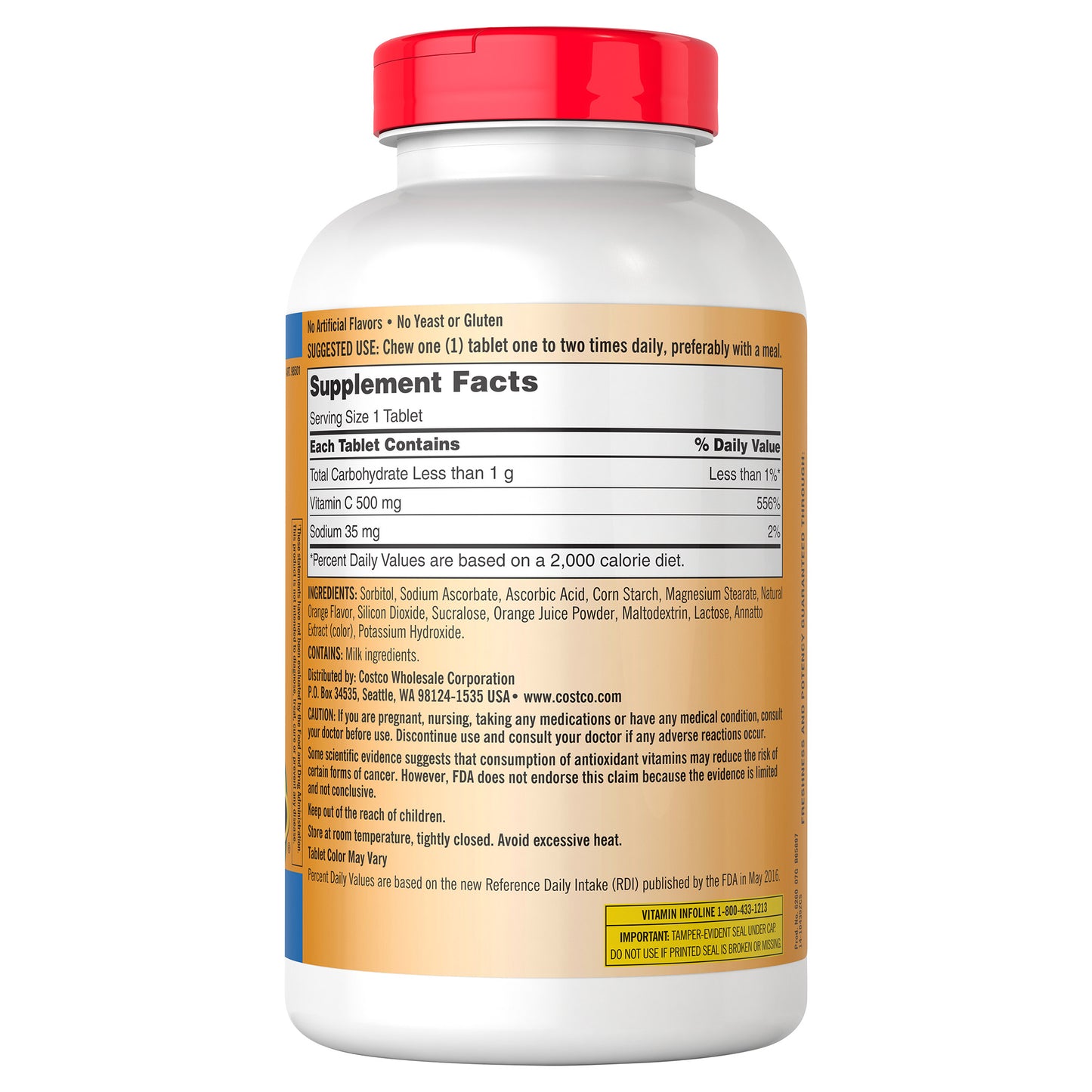 Chewable Vitamin C 500 Mg., 500 Tablets