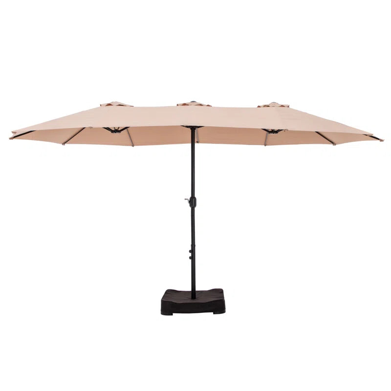 Nyasia 15 Ft X 9 Ft Rectangular Market Umbrella with Base