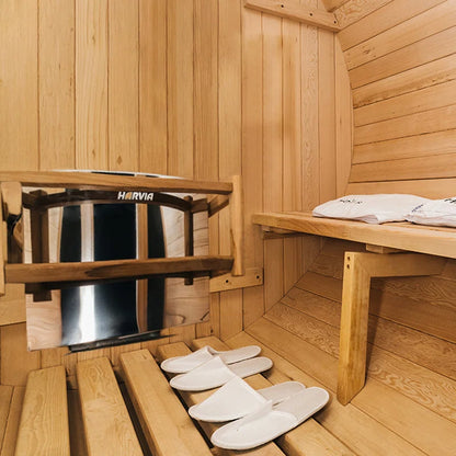 6-Person Patchworkred Cedar Traditional Steam Barrel Sauna
