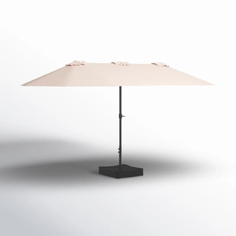 Nyasia 15 Ft X 9 Ft Rectangular Market Umbrella with Base