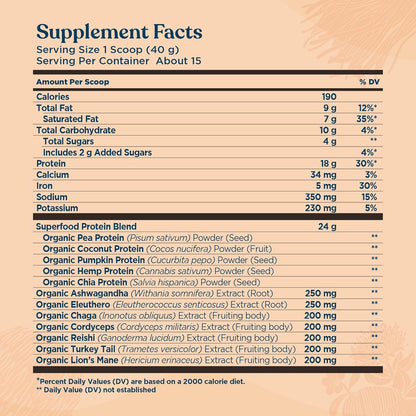Organic Vegan Protein Powder | 18G Plant-Based Protein per Serving | Gluten Free, Dairy Free, Soy Free, Non-Gmo with No Filler Ingredients | 21.16Oz, 15 Servings | Sweet Vanilla