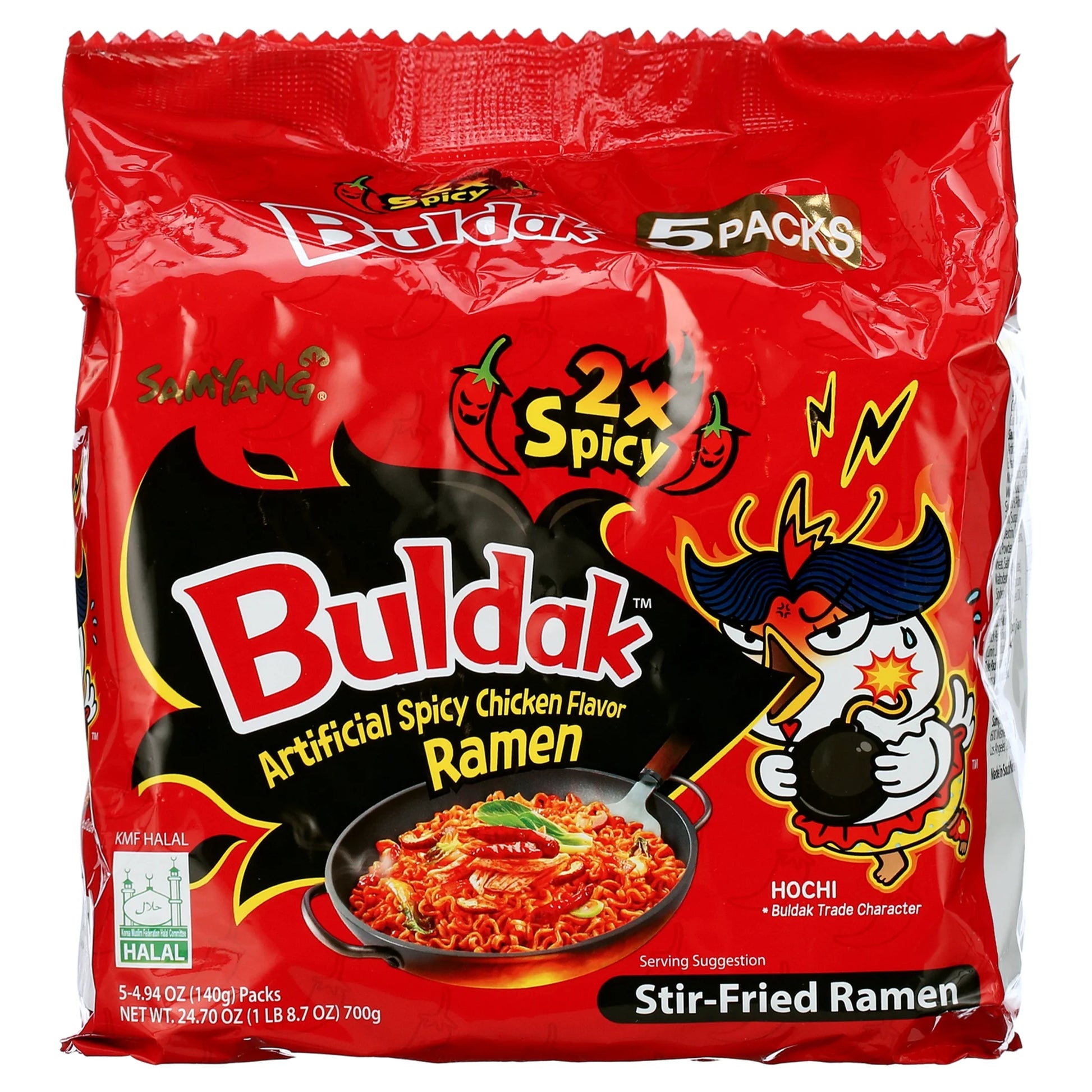 2X Spicy Hot Chicken Flavor Ramen_Korean SPICY NOODLE (140G Each) (5 Packs)