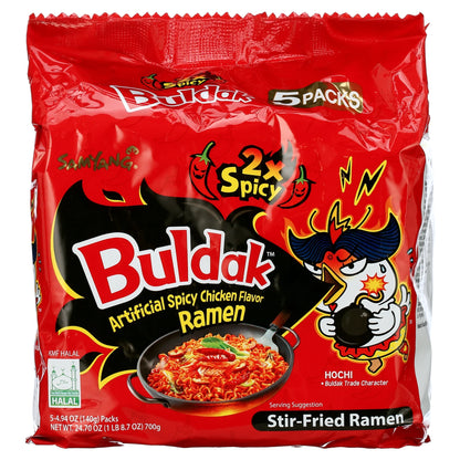 2X Spicy Hot Chicken Flavor Ramen_Korean SPICY NOODLE (140G Each) (5 Packs)