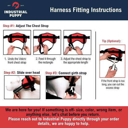 Red small service dog vest with hook and loop straps and matching leash, breathable mesh design, reflective patch, and durable harness for ultimate control and visibility