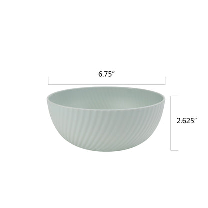 - Green round Plastic Cereal Bowl, Swirl Etched, 38-Ounce