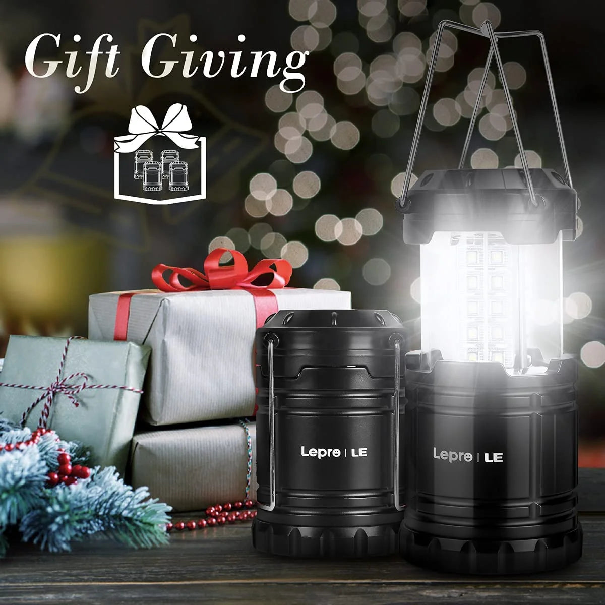 LED Collapsible Camping Lantern 4-Packs, Super Bright, Battery Powered Camping Light, IPX4 Water Resistant, Portable Emergency Lights for Power Outage, Hurricane, Storms