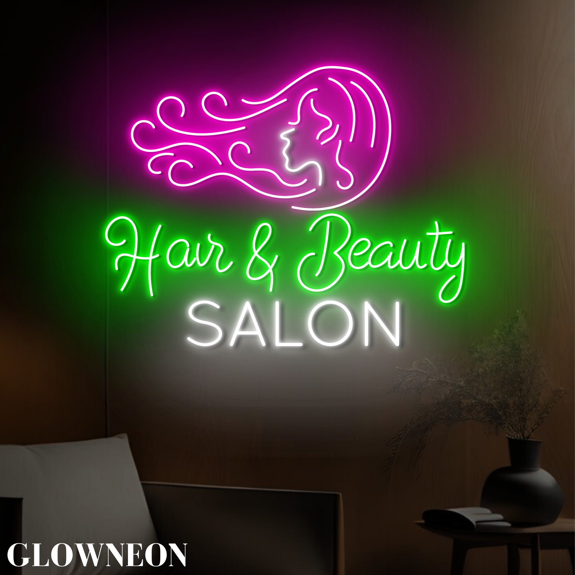 Hair & Beauty Salon Neon Signboard, Beauty Hair Salon Decor
