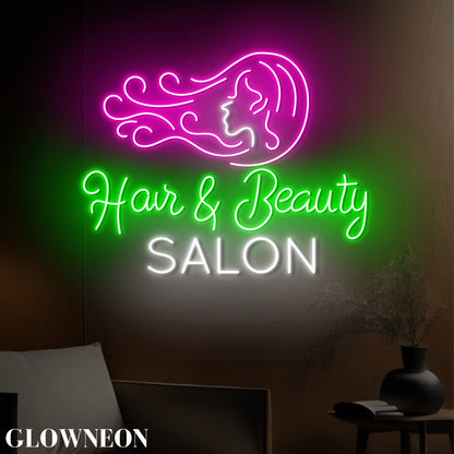 Hair & Beauty Salon Neon Signboard, Beauty Hair Salon Decor