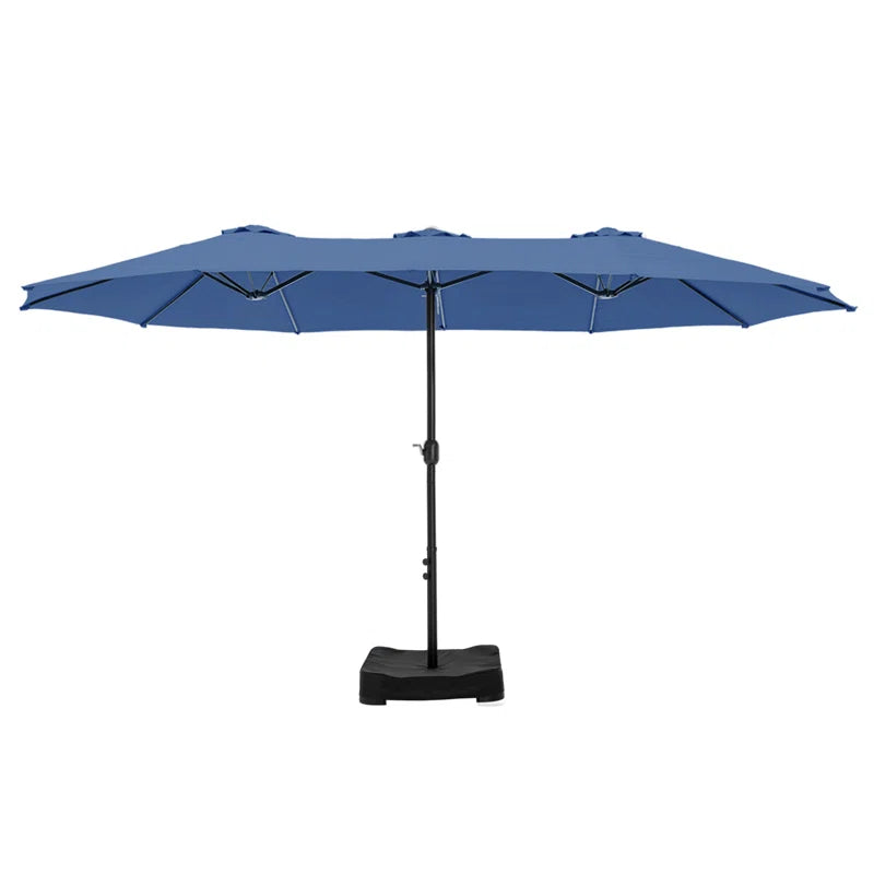 Nyasia 15 Ft X 9 Ft Rectangular Market Umbrella with Base