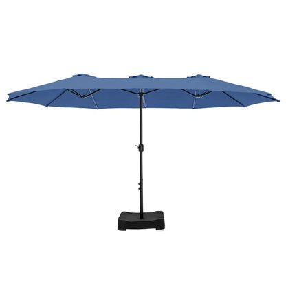 Nyasia 15 Ft X 9 Ft Rectangular Market Umbrella with Base