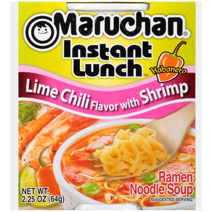 Instant Lunch Lime Chili Flavor with Shrimp Ramen Noodles, 2.25 Oz Shelf Stable Cup