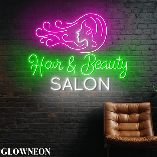 Hair & Beauty Salon Neon Signboard, Beauty Hair Salon Decor