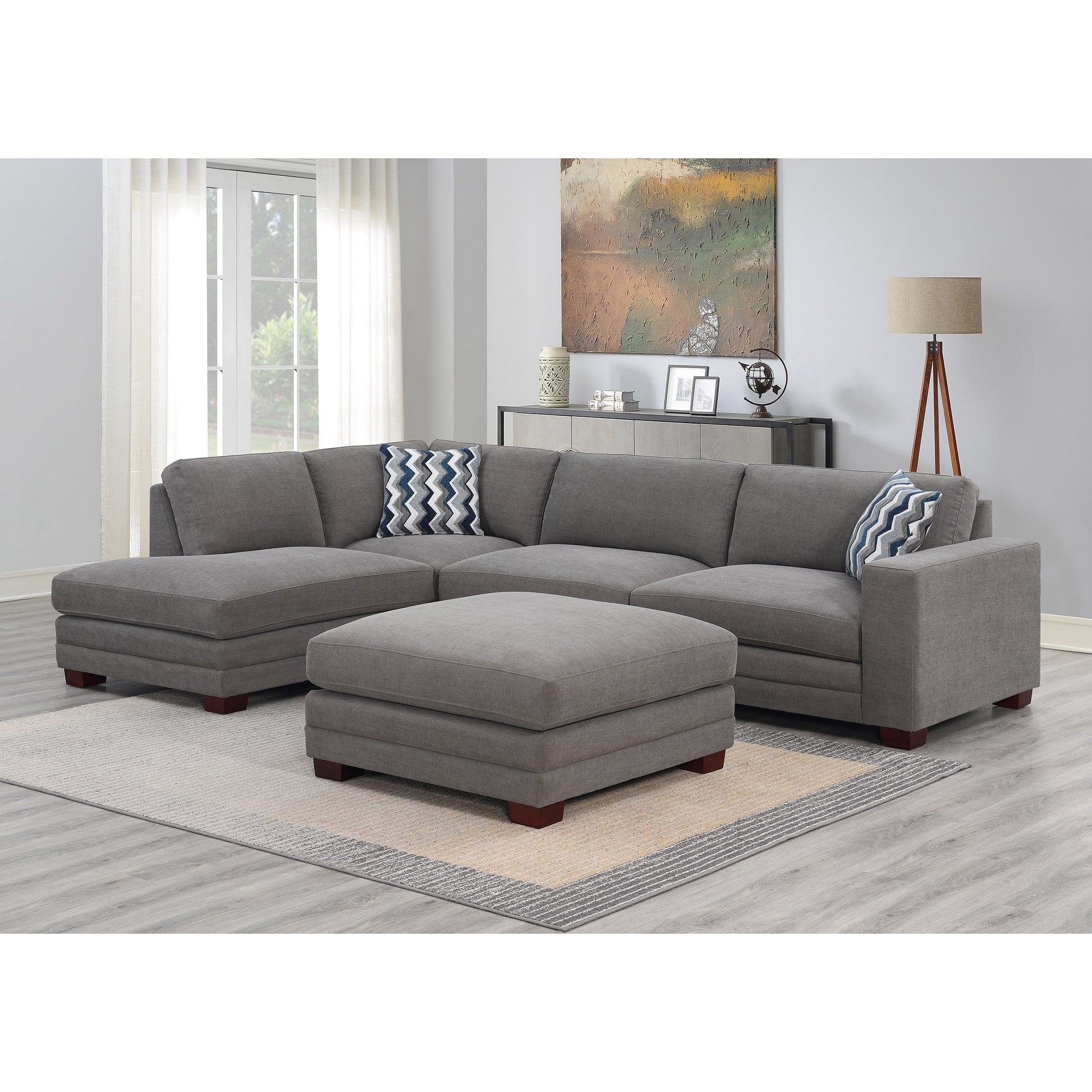 Penelope Fabric Sectional with Ottoman