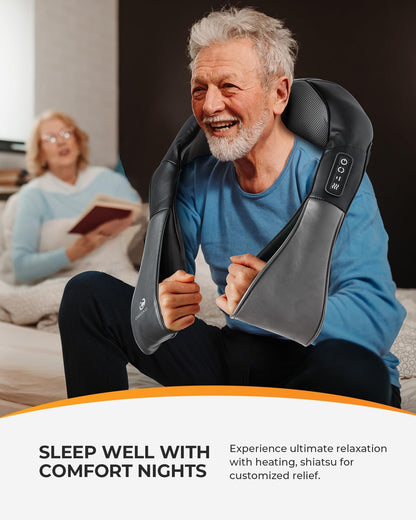 Shiatsu Neck Massager -4D Kneading Back Massager with Heat, FSA HSA Eligible, Birthday Day Gifts for Dad/Women/Men, Deep Kneading Electric Massage Pillow, Massagers for Back and Neck Shoulder
