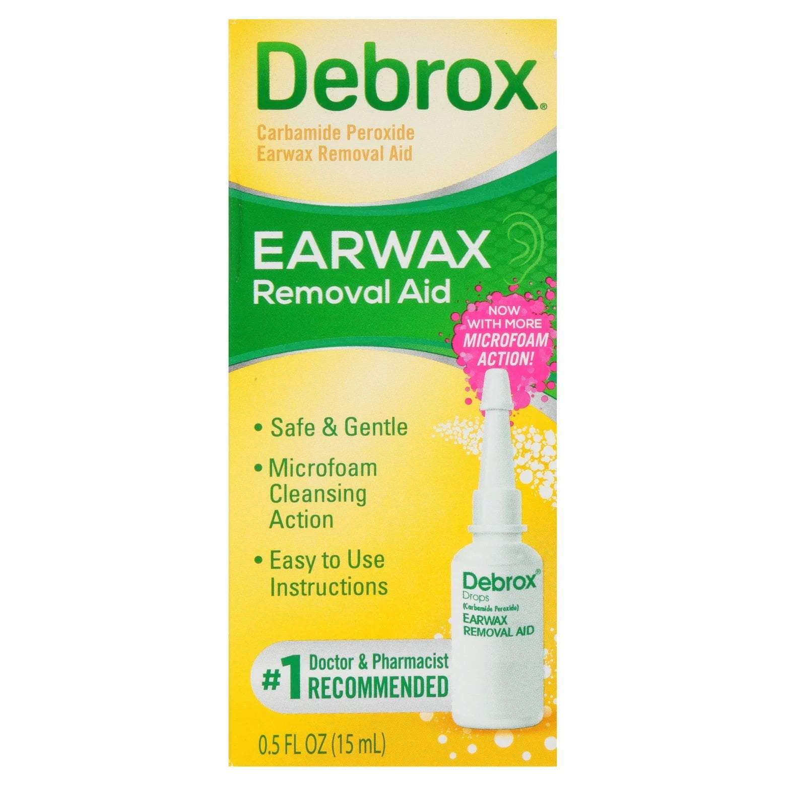 Ear Wax Removal Drops, Gentle Microfoam Ear Wax Remover, 0.5 Fl Oz