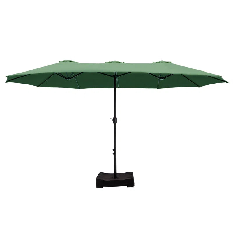 Nyasia 15 Ft X 9 Ft Rectangular Market Umbrella with Base