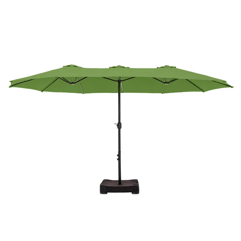 Nyasia 15 Ft X 9 Ft Rectangular Market Umbrella with Base