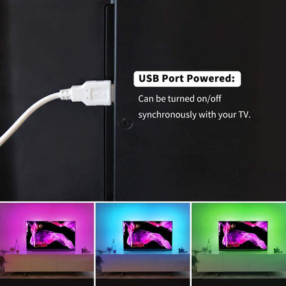 TV LED Backlight, 6.56Ft 4-Per Cut LED Lights for TV 32-58 Inches, USB LED Strip Game Light with 4096 DIY Colors Remote Control, TV Lights behind for Room Decor, TV Bias Light Kit.