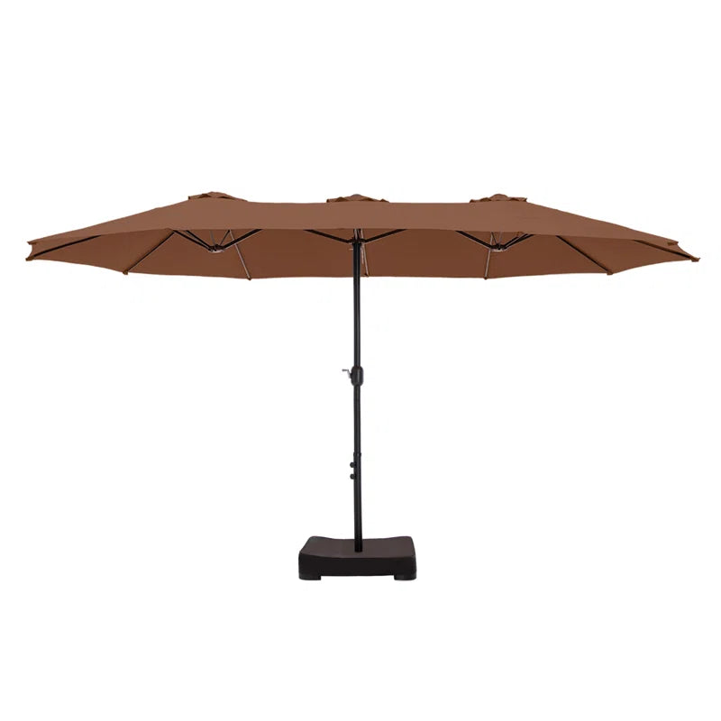 Nyasia 15 Ft X 9 Ft Rectangular Market Umbrella with Base