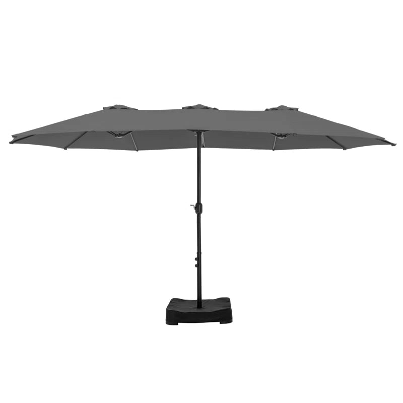 Nyasia 15 Ft X 9 Ft Rectangular Market Umbrella with Base
