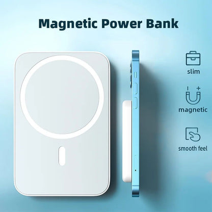 Wireless Portable Charger Mini Magnetic 5000Mah/10,000Mah Mobile Power for Iphone 15/14/13/12/Mini/Pro/Pro M Ax-Gray