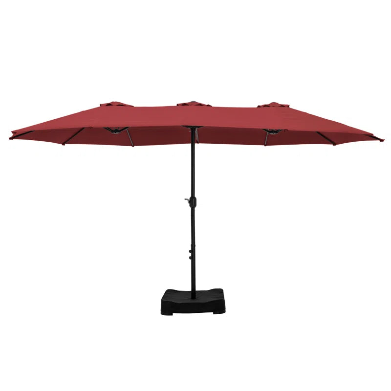 Nyasia 15 Ft X 9 Ft Rectangular Market Umbrella with Base