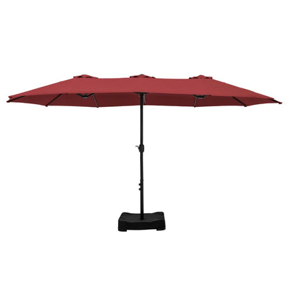 Nyasia 15 Ft X 9 Ft Rectangular Market Umbrella with Base