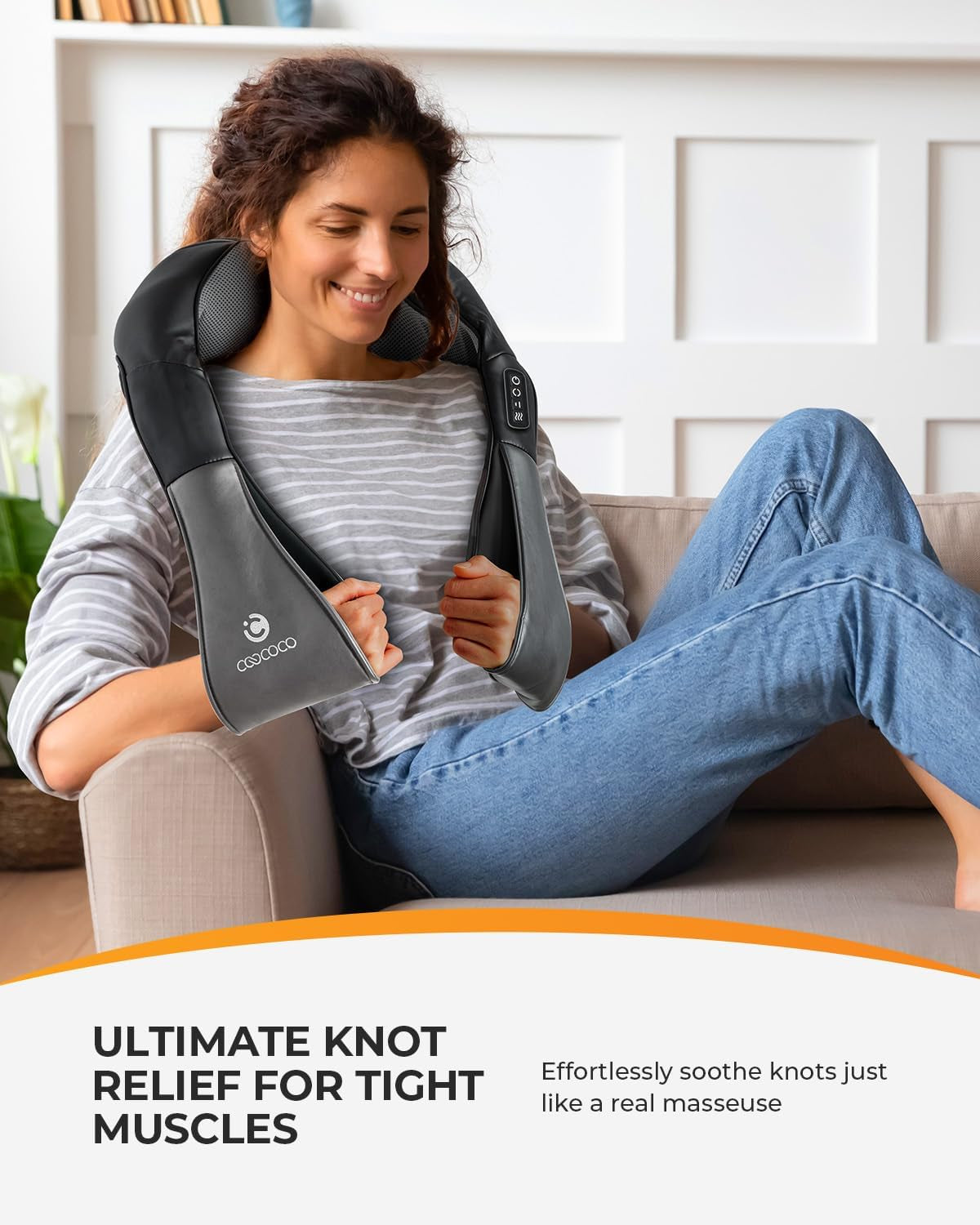 Shiatsu Neck Massager -4D Kneading Back Massager with Heat, FSA HSA Eligible, Birthday Day Gifts for Dad/Women/Men, Deep Kneading Electric Massage Pillow, Massagers for Back and Neck Shoulder