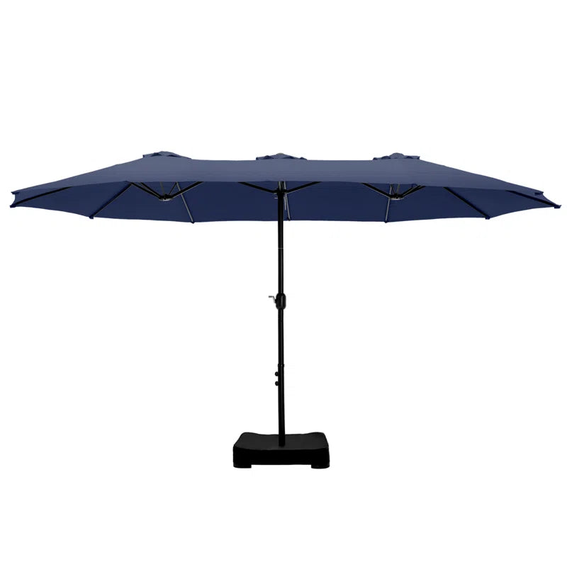 Nyasia 15 Ft X 9 Ft Rectangular Market Umbrella with Base